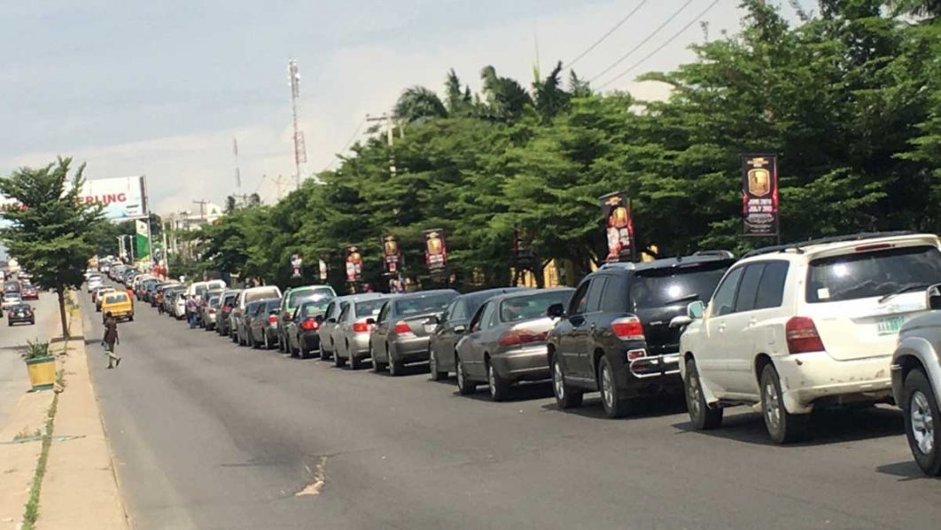 Fuel queue at Northwest Filling Station, Gbagada, Lagos… yesterday. PHOTO: ADEBAYO SHARON OGUNLEKE