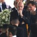 FIFA President Gianni Infantino (C) attends the wake of Brazilian football legend Pele at the Urbano Caldeira stadium in Santos, Sao Paulo, Brazil on January 2, 2023. – Brazilians bid a final farewell this week to football giant Pele, starting Monday with a 24-hour public wake at the stadium of his long-time team, Santos. (Photo by CARL DE SOUZA / AFP)