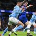 Manchester City’s English midfielder Phil Foden (C) vies with Chelsea’s English midfielder Conor Gallagher (centre right) during the English FA Cup third round football match between Manchester City and Chelsea at the Etihad Stadium in Manchester, north-west England, on January 8, 2023. (Photo by Oli SCARFF / AFP)