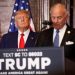 Former US President Donald Trump looks on as South Carolina Governor Henry McMaster addresses the crowd during a 2024 election campaign event in Columbia, South Carolina, on January 28, 2023. – Trump hits the campaign trail Saturday for the first time in a third bid for the US presidency overshadowed by intensifying criminal investigations and a firestorm of political controversy. The twice-impeached Republican, whose party lost the White House and both chambers of Congress during his term, makes his case for another four years with appearances in New Hampshire and South Carolina. (Photo by Logan Cyrus / AFP)