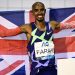 (FILES) In this file photo taken on September 4, 2020 Britain’s Mo Farah celebrates after victory and a world record in the men’s one hour event at The Diamond League AG Memorial Van Damme athletics meeting at The King Baudouin Stadium in Brussels. – British star Mo Farah, a four-time Olympic champion, makes his return to the track on June 5 at the 10,000m European Cup in Birmingham as he seeks to qualify for the Tokyo Olympics Games. (Photo by MARTIN BUREAU / AFP)