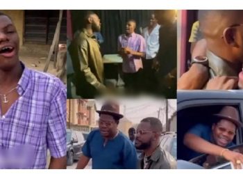 Heart-melting moment Falz and Mr Macaroni paid surprise visit to physically challenged fan (Video)