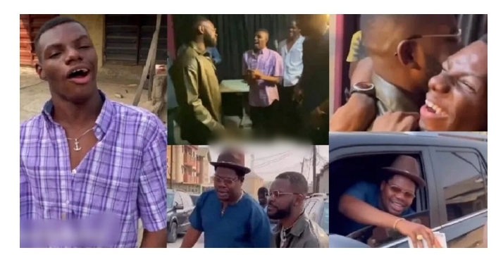 Heart-melting moment Falz and Mr Macaroni paid surprise visit to physically challenged fan (Video)