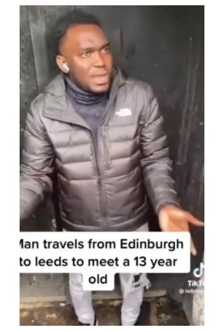 Man confronted after traveling miles to meet with a 13-year-old girl he has allegedly been sxx-chatting (Video)