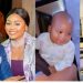 “His father’s carbon copy” – Reactions as Regina Daniels shares clearer view of second son, Khalifa (Video)