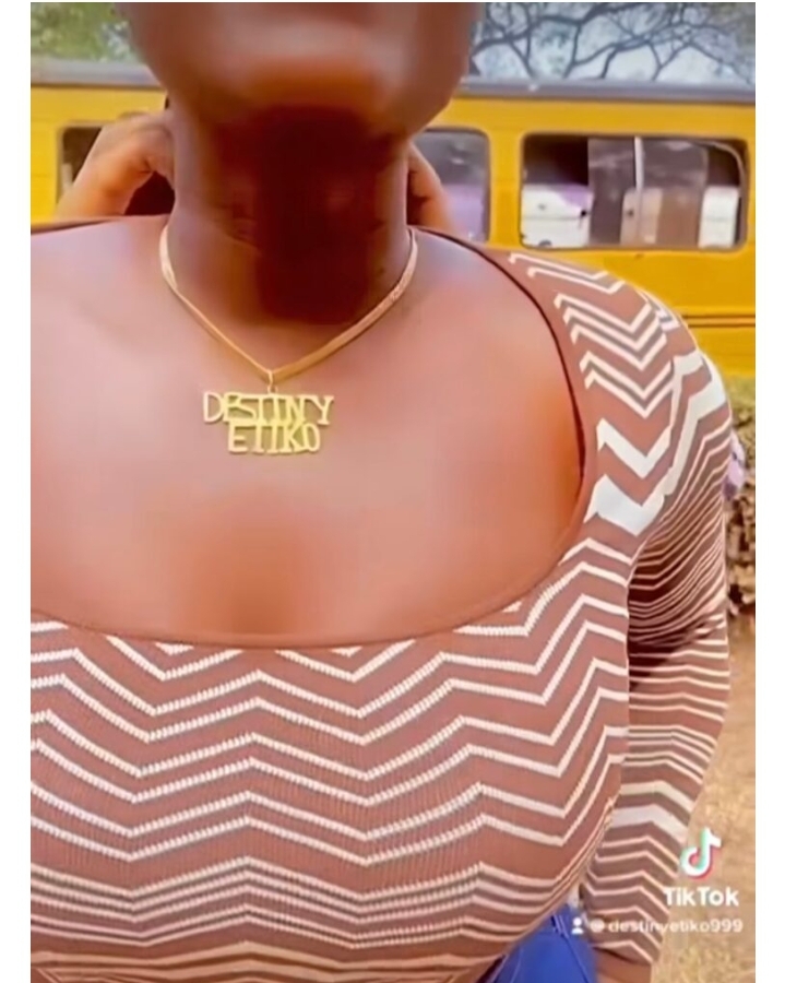 Destiny Etiko excited as she receives customized neck chain from a fan (video)