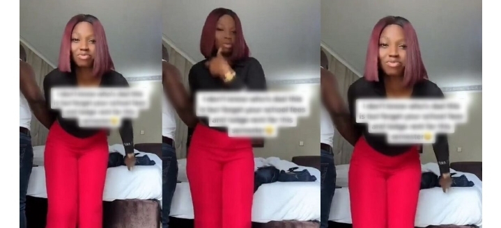 Lady shows off ‘sugar daddy’, tells his children to forget about their school fees (Video)