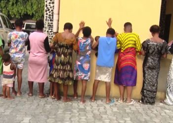 Some victims of child trafficking rescued by the police in Port Harcourt, Rivers State.