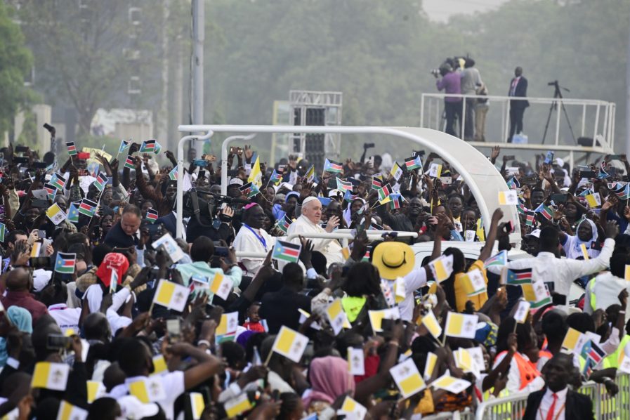 Pope urges end to ethnic hatred at open-air mass in South Sudan