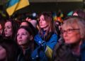 People wave Ukrainian flags as they attend a vigil in Trafalgar Square, central London, on February 23, 2023 to mark one year anniversary of Russiaís invasion of Ukraine. – Ukrainian President Volodymyr Zelensky, on february 23, 2023, expressed confidence in his country’s victory over invading Russian forces with fears mounting of strikes on the war’s first anniversary. The nearly year-long conflict has seen Western leaders step up their support for Kyiv, and G7 ministers discussed new sanctions on Russia as the UN General Assembly prepared to vote on a motion calling for “lasting” peace. (Photo by JUSTIN TALLIS / AFP)