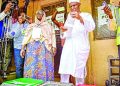 El-Rufai with a ballot paper at the polling centre