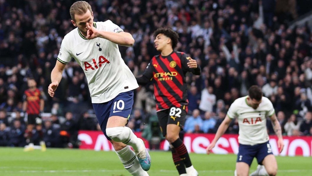 Kane becomes Spurs’ record scorer as Man City suffer title blow