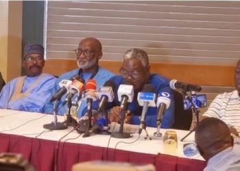 Labour Party leaders in a media briefing in Abuja on Monday, February 27, 2023.