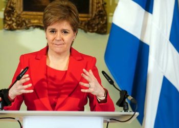 Scotland’s First Minister, and leader of the Scottish National Party (SNP), Nicola Sturgeon, speaks during a press conference at Bute House in Edinburgh where she announced she will stand down as First Minister, in Edinburgh on February 15, 2023. – Scotland’s First Minister Nicola Sturgeon announced Wednesday her resignation after more than eight years leading its devolved government, in a shock move jolting British politics on both sides of the border. (Photo by Jane Barlow / POOL / AFP)