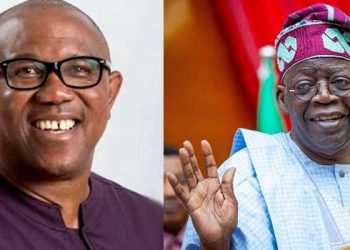 A photo combination of LP candidate, Peter Obi and his APC counterpart, Bola Tinubu.