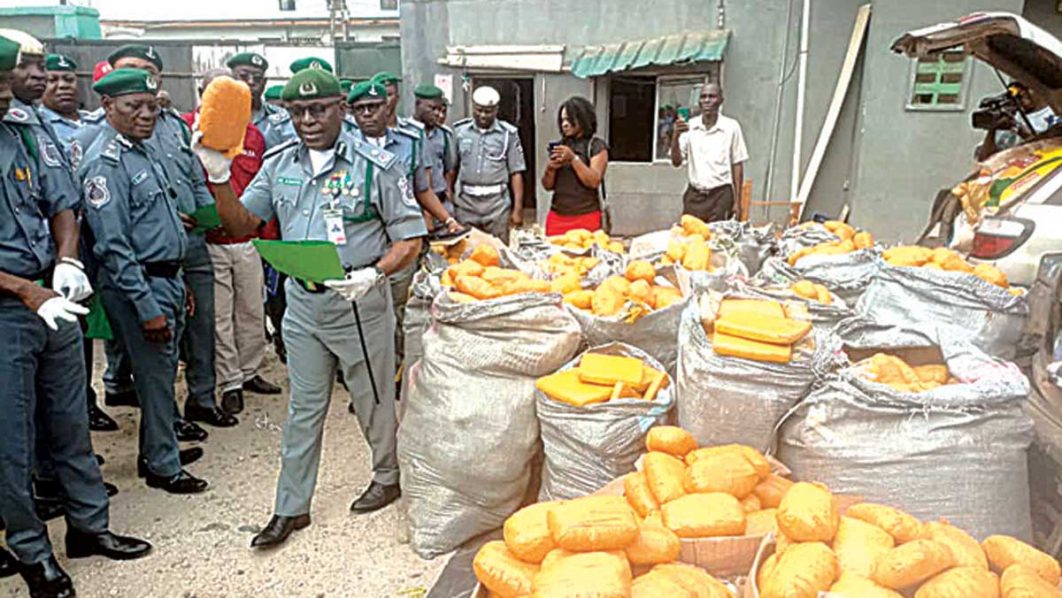 Customs seize Indian hemp, military camouflage, carbide worth N517.9m