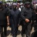 Candidate of Nigeriaís Peopleís Democratic Party, Atiku Abubakar (2nd L) leads supporters to protest at Independent National Electoral Commission (INEC) headquarters, over the results of Nigeriaís 2023 presidential and general election in Abuja on March 6, 2023. (Photo by KOLA SULAIMON / AFP)