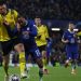 Chelsea’s English midfielder Raheem Sterling (2L) challenges Dortmund’s German defender Niklas Sule (L) during the UEFA Champions League round of 16 second-leg football match between Chelsea and Borrusia Dortmund at Stamford Bridge in London on March 7, 2023. (Photo by ADRIAN DENNIS / AFP)