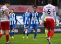 Gent’s Gift Emmanuel Orban celebrates after scoring during a soccer match between SV Zulte Waregem and KAA Gent, Sunday 12 March 2023 in Waregem. Photo: AFP