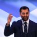 Newly appointed leader of the Scottish National Party (SNP), Humza Yousaf speaks following the SNP Leadership election result announcement at Murrayfield Stadium in Edinburgh on March 27, 2023. – Humza Yousaf, the first Muslim leader of a major UK political party, faces an uphill battle to revive Scotland’s drive for independence following the long tenure of his close ally Nicola Sturgeon. The new Scottish National Party (SNP) leader, 37, says his own experience as an ethnic minority means he will fight to protect the rights of all minorities — including gay and transgender people. (Photo by ANDY BUCHANAN / AFP)