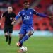 Leicester City’s Nigerian striker Kelechi Iheanacho looks to play a pass during the English FA Cup. (Photo by Richard Heathcote / POOL / AFP) / NOT FOR MARKETING OR ADVERTISING USE / RESTRICTED TO EDITORIAL USE