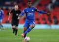 Leicester City’s Nigerian striker Kelechi Iheanacho looks to play a pass during the English FA Cup semi-final football match between Leicester City and Southampton at Wembley Stadium in north west London on April 18, 2021. (Photo by Richard Heathcote / POOL / AFP) / NOT FOR MARKETING OR ADVERTISING USE / RESTRICTED TO EDITORIAL USE