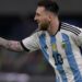 Argentina’s forward Lionel Messi celebrates after scoring his team’s first goal -his 100th with the national team- during the friendly football match between Argentina and Curacao at the Madre de Ciudades stadium in Santiago del Estero, in northern Argentina, on March 28, 2023. (Photo by JUAN MABROMATA / AFP)