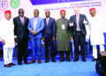 Coordinator General, Osigwe Anyiam-Osigwe Foundation, Charles Anyiam-Osigwe (left); Representative of Nigeria’s President-elect, Femi Pedro; Director General, Nigeria Institute of International Affairs, Prof. Eghosa Ogaghae; Deputy Governor of Lagos State, Dr. Obafemi Hamzat; Chairman of the day, Chief Emeka Anyaoku; Guest Speaker/Former British Prime Minister, Boris Johnson, and Chief Anthony Anyiam-Osigwe at the 16th session of the Emmanuel Onyechere Osigwe Anyiam-Osigwe lecture series in Lagos…yesterday. PHOTO: AYODELE ADENIRAN