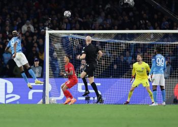 Victor Osimhen of SSC Napoli scores his side’s opening goal during their Champions League win against Eintracht Frankfurt at the Diego Armando Maradona stadium, in Naples. The goal has been voted UEFA Champions League Goal of the Week. (Photo: AFP)