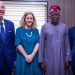 Mr. Ayal Raz (left); Israeli Consul Inbar Lipman Garden; All Progressives Congress (APC) presidential candidate, Bola Tinubu and Ambassador of Israel to Nigeria, Michael Freeman, during the envoy’s visit to the candidate at the Tinubu/Shettima Campaign Office in Abuja