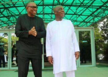 Peter Obi during on his visits to Canaanland. PIX: PM NEWS