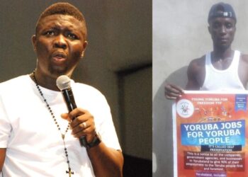 Comedian, Seyi Law reacts to photo of man clamoring for tribalism in Yoruba-owned companies