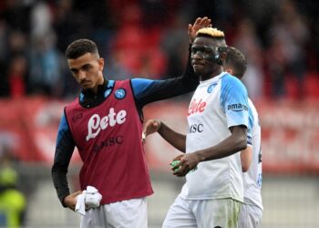 Napoli’s Victor Osimhen looks dejected after the match. | Photo Credit: REUTERS