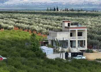 An aerial view shows a house reportedly used by suspected leader of the Islamic State group Abu Hussein al-Qurashi, in the village of Maska, north of Jindires, on May 1, 2023. – The suspected leader of the Islamic State group has been killed in Syria in an operation carried out by Turkey’s MIT intelligence agency, Turkish President Recep Tayyip Erdogan said on April 30. (Photo by Bakr ALKASEM / AFP)