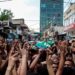 EDITORS NOTE: Graphic content / Mourners carry the body of one of two Palestinians killed by Israeli troops in a morning raid on Tulkarm in the occupied West Bank, during their funeral in the same city, on May 6, 2023. – The Israeli army claimed to have targeted the perpetrators of a May 2 “shooting attack” in the Avenei Heftz illegal settlement. (Photo by RONALDO SCHEMIDT / AFP)