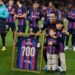 (FILES) In this file photo taken on January 22, 2023 Barcelona’s Spanish midfielder Sergio Busquets poses for pictures with a jersey reading “700” after playing more than 700 matches with FC Barcelona, before the start of the Spanish league football match between FC Barcelona and Getafe CF at the Camp Nou stadium in Barcelona. – Sergio Busquets will leave Barcelona in June at the end of his contract, the midfielder confirmed on May 9, 2023 ending a highly successful era at the club. The 34-year-old was a central figure in Barcelona’s golden era winning a host of trophies including the Champions League three times. (Photo by Josep LAGO / AFP)