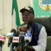 NEMA DG, Mustapha Ahmed at a briefing in Abuja on Sunday, May 14, 2023