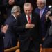 Turkish President Recep Tayyip Erdogan gestures while he attends the 28th term deputies’ oath-taking ceremony at the Turkish Grand National Assembly in Ankara, Turkey on June 02, 2023. (Photo by Adem ALTAN / AFP)