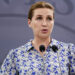 Denmark’s Prime Minister Mette Frederiksen gives a press conference on the corona strategy for the coming months in the Mirror Hall at the Prime Minister’s Office in Copenhagen, on June 22, 2022. (Photo by Mads Claus Rasmussen / Ritzau Scanpix / AFP) / Denmark OUT