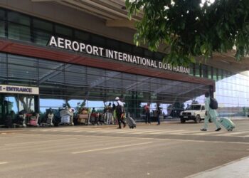 Passengers arrive at the Diori Hamani International airport in Niamey on September 22, 2023. (Photo by AFP)