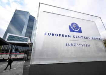 The headquarters of the European Central Bank (ECB) is pictured in Frankfurt am Main, western Germany, on Ocober 26, 2023 ahead the meeting of the governing council of the ECB, that is exceptionnally held in Athens, Greece. (Photo by Kirill KUDRYAVTSEV / AFP)