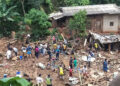 A general scene of destruction caused by a landslide in the district of Mbankolo, northwest of Yaounde, on October 9, 2023. - At least 27 people have been killed after heavy rains caused a section of a hillside covered in precariously built houses to collapse in Cameroon's capital Yaounde.
Rescuers were still searching for victims after the landslide that happened on the evening of October 8, 2023. 
Landslides are frequent during the rainy season in Yaounde, a city of nearly three million people, where often precarious dwellings are built on its many hills. (Photo by Romuald Nkonlak / AFP)