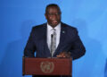 Sierra Leone’s President Julius Maada Bio speaks during the 2019 United Nations Climate Action Summit at U.N. headquarters in New York City, New York, U.S., September 23, 2019. REUTERS/Lucas Jackson