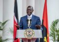 President of Kenya William Ruto delivers a speech during the state visit of the President of Angola Joao Lourenco (not pictured) at the State House in Nairobi, on October 21, 2023. (Photo by LUIS TATO / AFP)