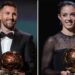 Ballon d’Or 2023 award winners, Lionel Messi and Aitana Bonmati. Composite: AFP