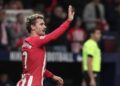 Atletico Madrid's French forward #07 Antoine Griezmann celebrates after scoring his team's first goal during the Spanish league football match between Club Atletico de Madrid and RCD Mallorca, at the Metropolitano stadium in Madrid on November 25, 2023. (Photo by Thomas COEX / AFP)