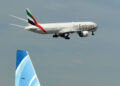 An Emirates aircraft takes off from Dubai International Airport. Emirates Airline is set to resume its operation in Nigeria (Photo by KARIM SAHIB / AFP)