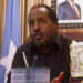 (FILES) This file photo taken on March 02, 2014 shows President of the Federal Republic of Somalia Hassan Sheikh Mohamud speaking to journalists during an interview at the Somali State House in Mogadishu.Somalia is due to hold its presidential election on February 8, 2017 after numerous delays, with ongoing security concerns and warnings of famine topping the agenda for the new administration. President Hassan Sheikh Mohamud is seeking re-election against 22 other candidates. The troubled Horn of Africa nation, which has not had an effective central government in three decades, had been promised a one-person, one-vote election in 2016./ AFP PHOTO / Isaac KASAMANI