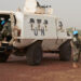 (FILES) Togolese soldiers of the United Nations Multidimensional Integrated Stabilisation Mission in Mali (MINUSMA) patrol the road between Mopti and Djenne, central Mali, on April 28, 2019. – The UN mission in Mali officially ended ten years of years of deployment in the country on December 11, 2023, its spokesperson said.The mission, known as MINUSMA, lowered the United Nations flag on its headquarters in the capital Bamako, its spokesperson Fatoumata Kaba told AFP. (Photo by MICHELE CATTANI / AFP)