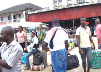 Yuletide: Stranded Passengers at motorparks.Photo:PM News